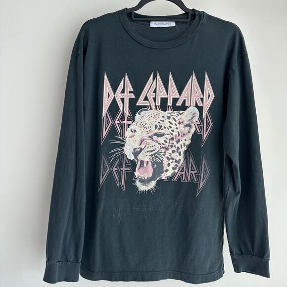 Daydreamer Def Leppard Womens Small Long Sleeve Graphic Tiger Tour Band Tee - Picture 1 of 11